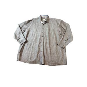 NWOT Haupt Germany Regular Fit Size XXL Gray Textured‎ Button Up Shirt Long